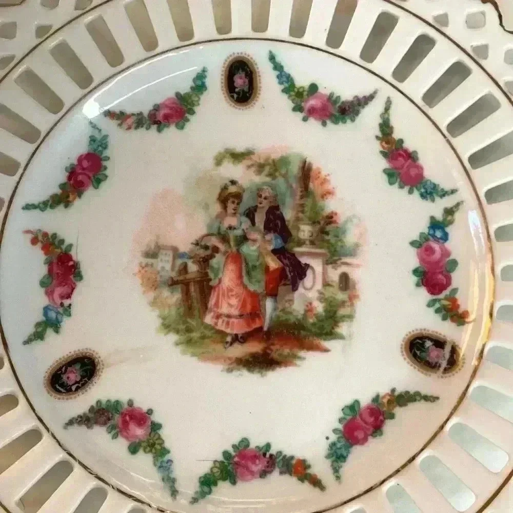 European Germany Romantic Victorian Trinket Bowl set of 2